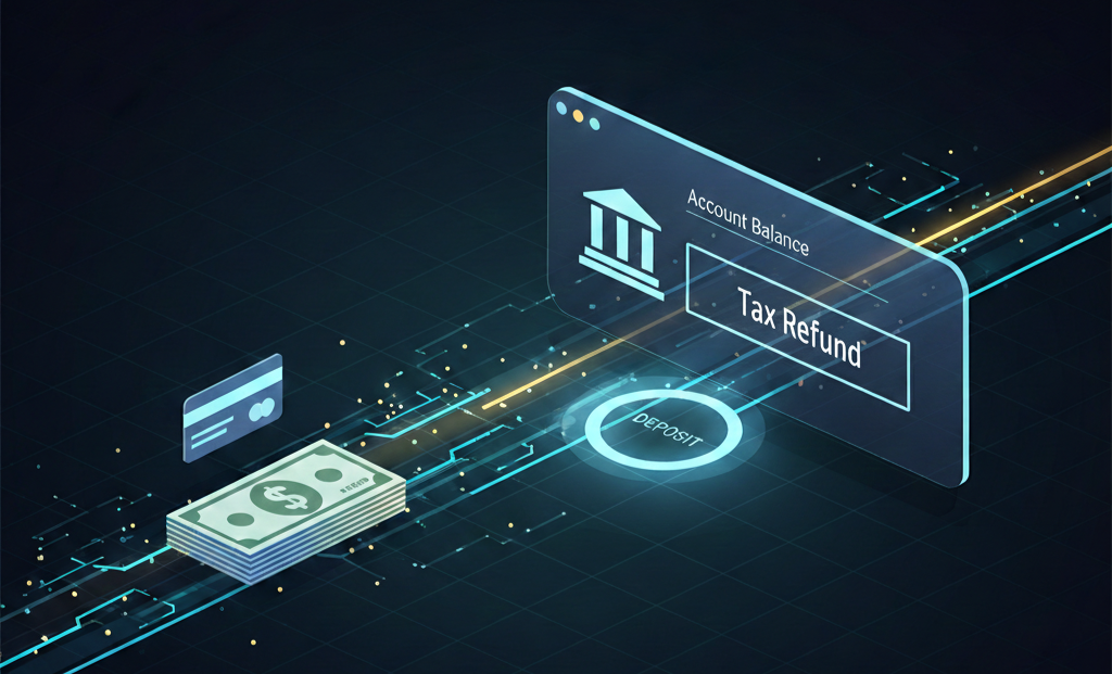 Tax refund going to bank account.